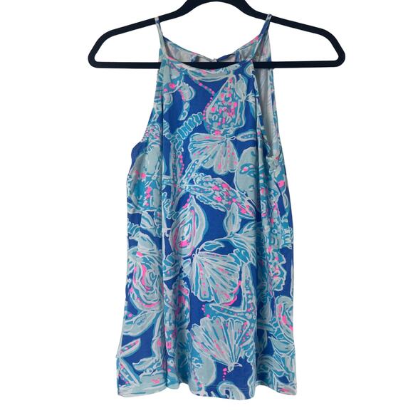 Lilly Pulitzer Tops - Lilly Pulitzer Margot Top Blue Haven Pop Up Into The Deep XS  Tie Back Like New